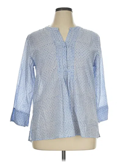 Pre-owned Roller Rabbit 3/4 Sleeve Blouse In Blue