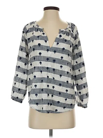 Pre-owned Roller Rabbit 3/4 Sleeve Blouse In Gray