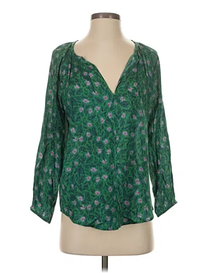 Pre-owned Roller Rabbit 3/4 Sleeve Blouse In Green