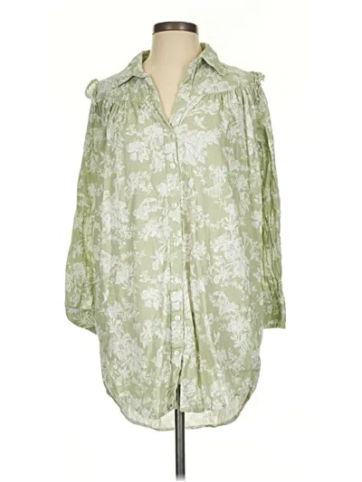 Pre-owned Roller Rabbit 3/4 Sleeve Blouse In Green