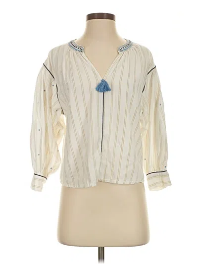 Pre-owned Roller Rabbit 3/4 Sleeve Blouse In Ivory