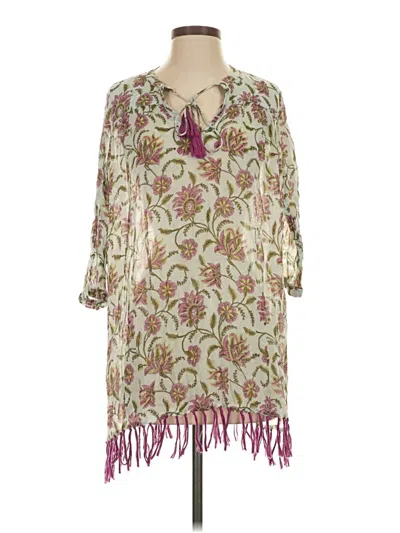 Pre-owned Roller Rabbit 3/4 Sleeve Blouse In Ivory