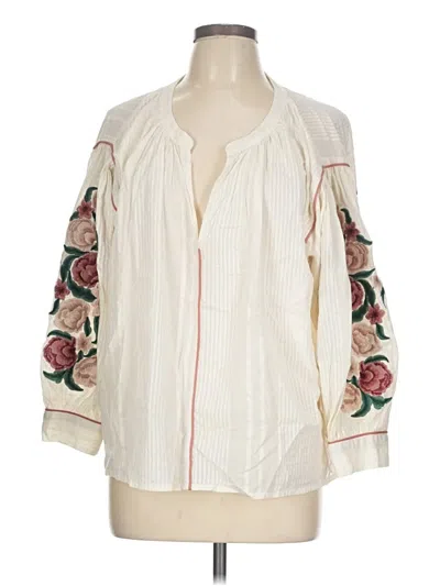 Pre-owned Roller Rabbit 3/4 Sleeve Blouse In Ivory