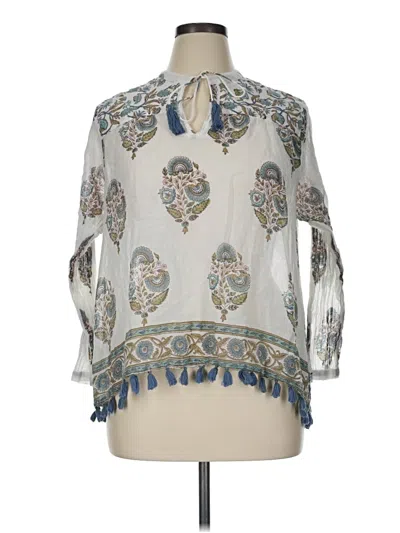 Pre-owned Roller Rabbit 3/4 Sleeve Blouse In Ivory