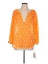 Roller Rabbit 3/4 Sleeve Blouse In Orange