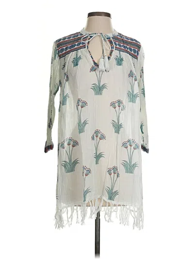 Pre-owned Roller Rabbit 3/4 Sleeve Blouse In Silver