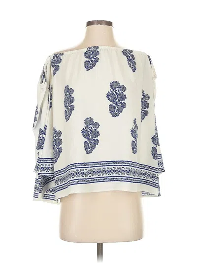 Pre-owned Roller Rabbit 3/4 Sleeve Blouse In White