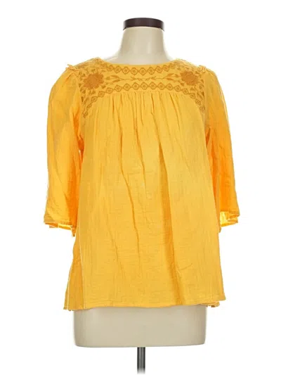 Pre-owned Roller Rabbit 3/4 Sleeve Blouse In Yellow