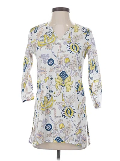 Pre-owned Roller Rabbit 3/4 Sleeve Blouse In Yellow