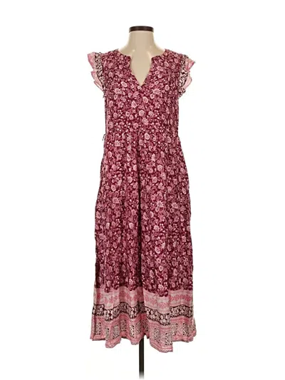 Pre-owned Roller Rabbit Casual Dress In Burgundy