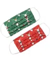 Roller Rabbit Deerest Mask, Set Of 2 In Red