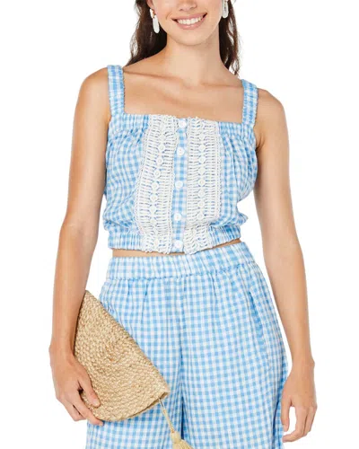Roller Rabbit Gingham Miley Top In Blue