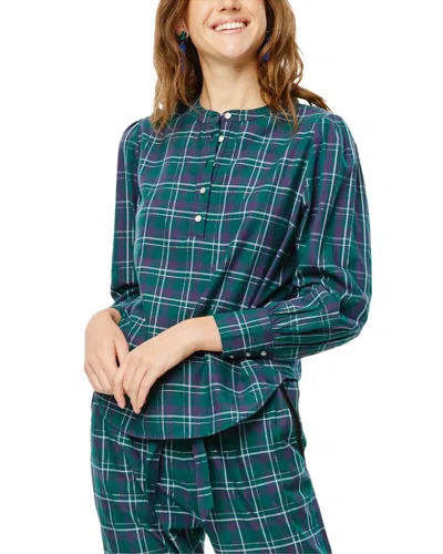 Roller Rabbit Inverness Plaid Glenda Top In Green