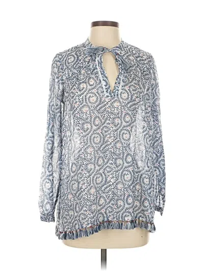 Pre-owned Roller Rabbit Long Sleeve Blouse In Blue