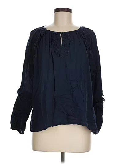 Pre-owned Roller Rabbit Long Sleeve Blouse In Blue