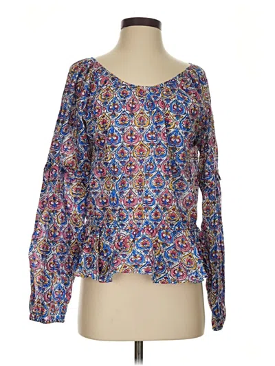 Pre-owned Roller Rabbit Long Sleeve Blouse In Blue