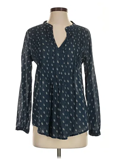 Pre-owned Roller Rabbit Long Sleeve Blouse In Blue