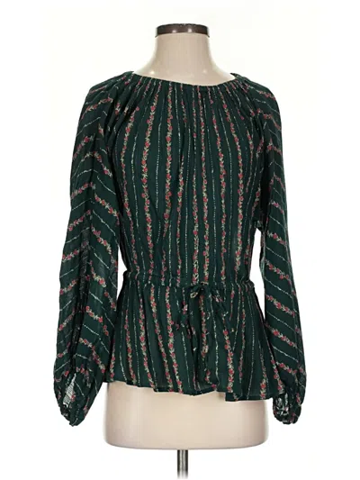 Pre-owned Roller Rabbit Long Sleeve Blouse In Green