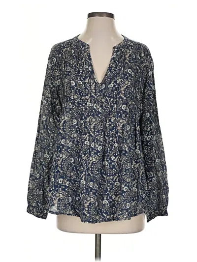 Pre-owned Roller Rabbit Long Sleeve Henley Shirt In Blue