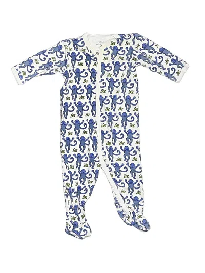 Pre-owned Roller Rabbit Babies' Long Sleeve Onesie In Blue