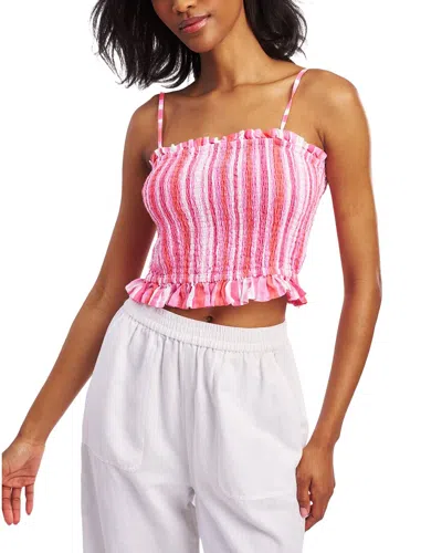Roller Rabbit Painted Stripe Hali Linen Top In Pink