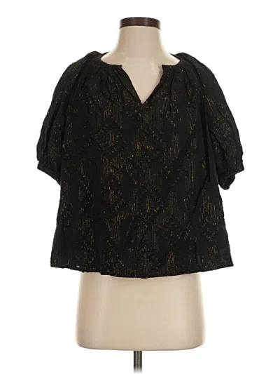 Pre-owned Roller Rabbit Short Sleeve Blouse In Black