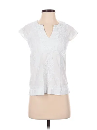Pre-owned Roller Rabbit Short Sleeve Blouse In White