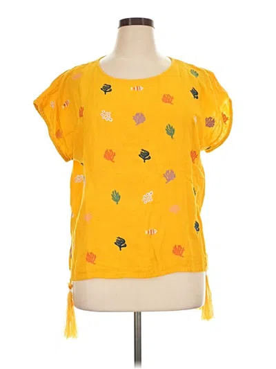 Pre-owned Roller Rabbit Short Sleeve Blouse In Yellow