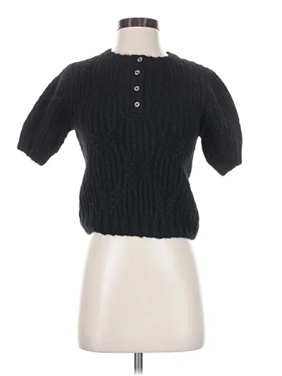 Pre-owned Roller Rabbit Short Sleeve Top Black Mock Neckline Tops