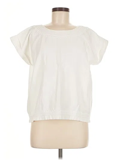 Pre-owned Roller Rabbit Short Sleeve Top Ivory Boatneck Tops In White
