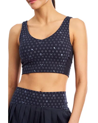 Roller Rabbit Sporty Hearts Caty Cropped Tank In Black