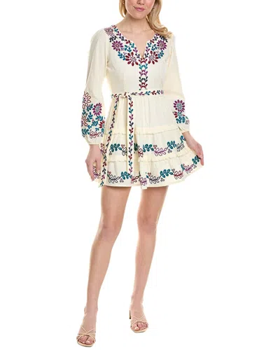 Roller Rabbit Veda Embroidered Naema Dress In White