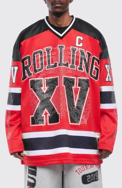 Rolling Loud Bones Hockey Jersey In Red