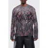 Rolling Loud Gothic Flame Long Sleeve Thermal T-shirt In Multi
