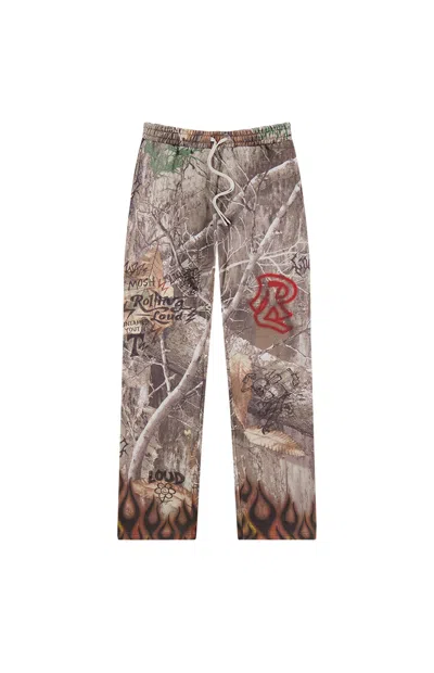 Rolling Loud Men's Goth Flame Baggy Sweatpants In Camouflage In Multi