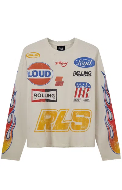 Rolling Loud Men's Loud Racing Long Sleeve T-shirt In White In Neutral