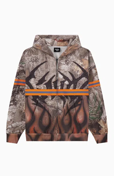 Rolling Loud Men's Loud Safety Zip Up Hoodie In Camouflage In Multi