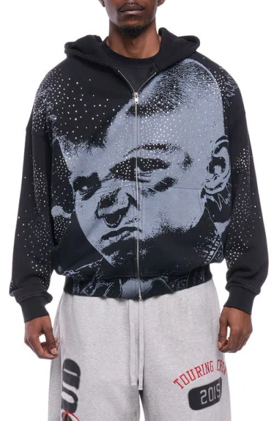 Rolling Loud Punk Riot Graphic Zip-up Hoodie In Black