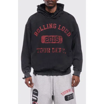 Rolling Loud Tour Dept Cotton Graphic Hoodie In Black