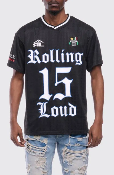 Rolling Loud Victory Short Sleeve Soccer Jersey In Black