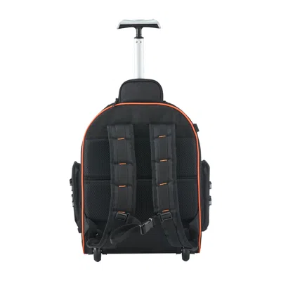 Rolo Home Rolling Tool Backpack, 110 Lbs Load Capacity, 45 Pockets Heavy Duty Roller Tool Bag On Wheels, Adjus In Black