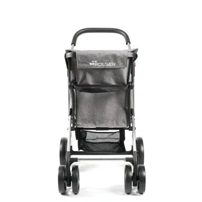 Rolser Shopping Trolley  Basket Tweed 4b 4 Wheel 2 Swivelling Foldable In Grey