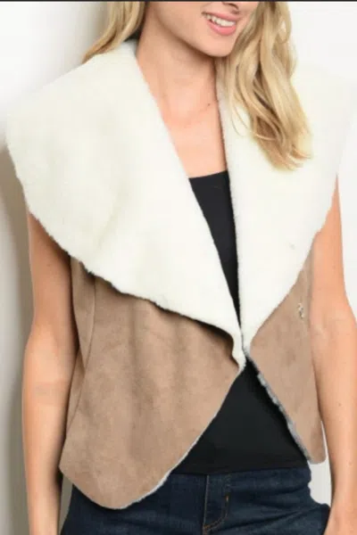 Rolypoly Sherpa Crop Jacket In Taupe In Grey