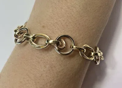 Pre-owned Roma 14k Tri- Color Gold 7 1/2 Inch Ladies Womens Teen Vintage Style Bracelet