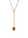 ROMA AND RAE WOMEN'S RUSTIC METALS GOLDTONE & GLASS LARIAT NECKLACE
