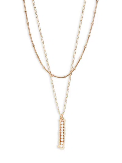 Roma And Rae Women's Seascape Goldtone & Acrylic Pearl Layered Necklace In Gray