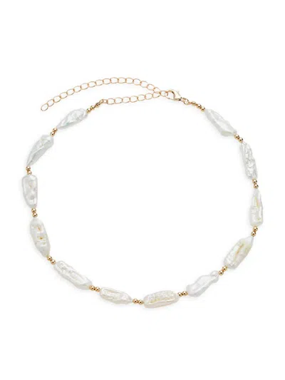 Roma And Rae Women's Summer Luxe Goldtone & 2mm Freshwater Pearl Choker Necklace