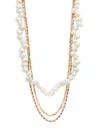 ROMA AND RAE WOMEN'S SUMMER LUXE GOLDTONE FRESHWATER PEARL MULTI ROW NECKLACE