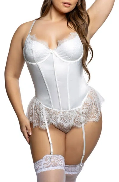 Roma Confidential Bella Bustier Corset & Thong Set In White