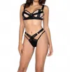 Roma Confidential Bondage Stripe 2 Piece Bra Set In Black In Black